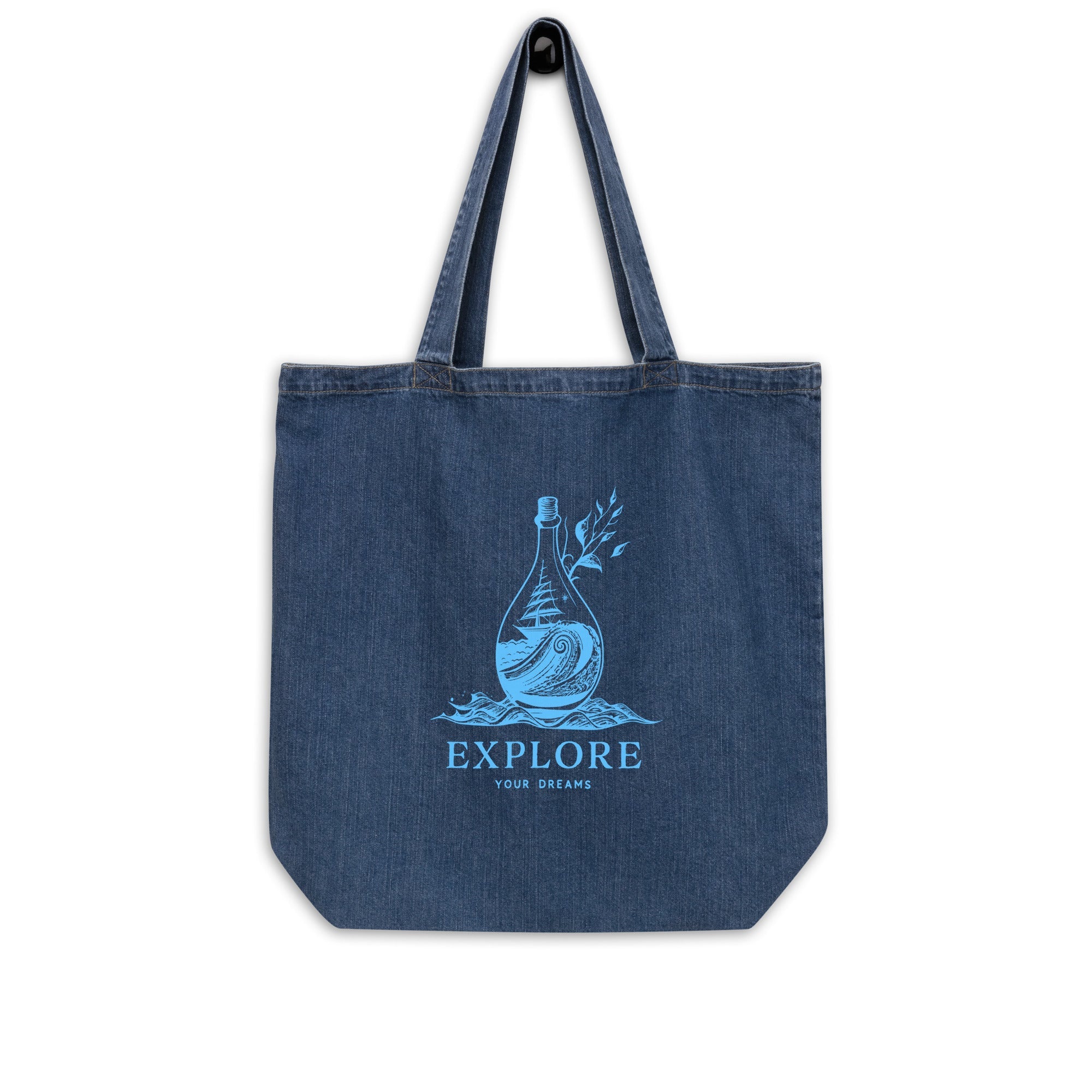 Explore Dreams Organic Cotton Eco Denim Tote 100% certified organic cotton Denim Large Baby Tote Bag100% Cotton Eco Denim Tote BagCotton Blue Jean Eco Tote - PUBLIQTEE