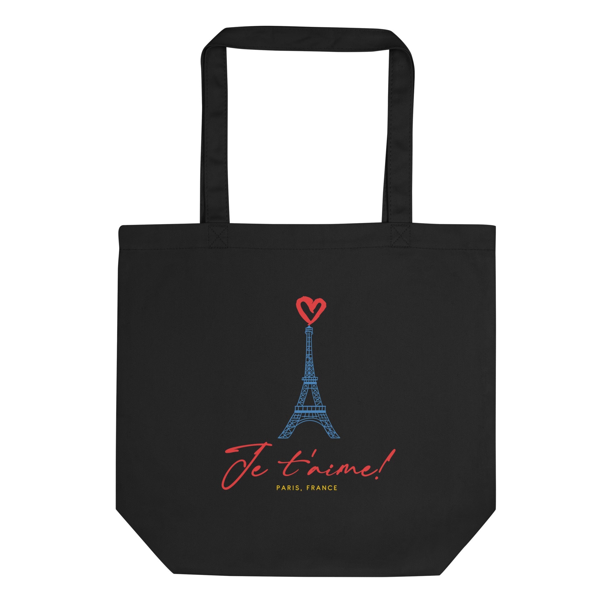 Je t'aime Paris Medium Organic Eco Tote 100% certified organic cotton Denim Large Baby Tote Bag100% Cotton Eco Denim Tote BagCotton Blue Jean Eco Tote - PUBLIQTEE