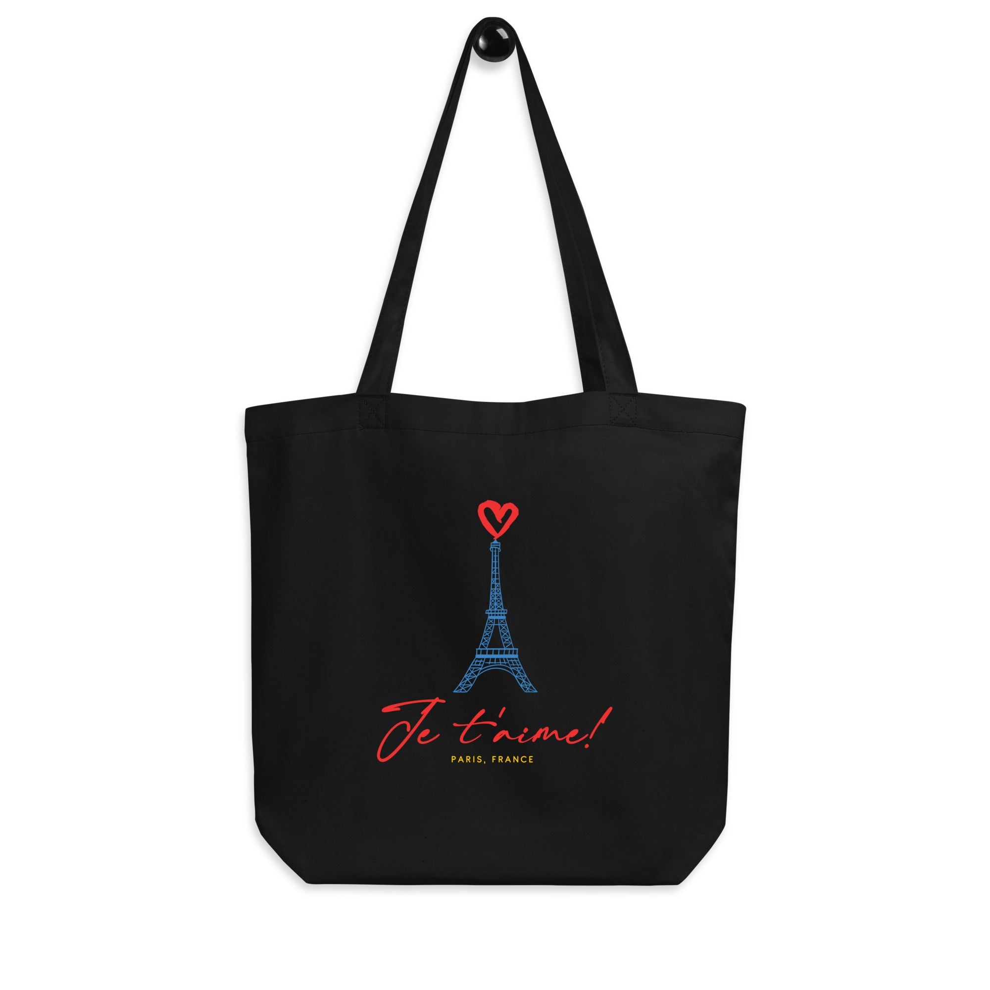 Je t'aime Paris Medium Organic Eco Tote 100% certified organic cotton Denim Large Baby Tote Bag100% Cotton Eco Denim Tote BagCotton Blue Jean Eco Tote - PUBLIQTEE