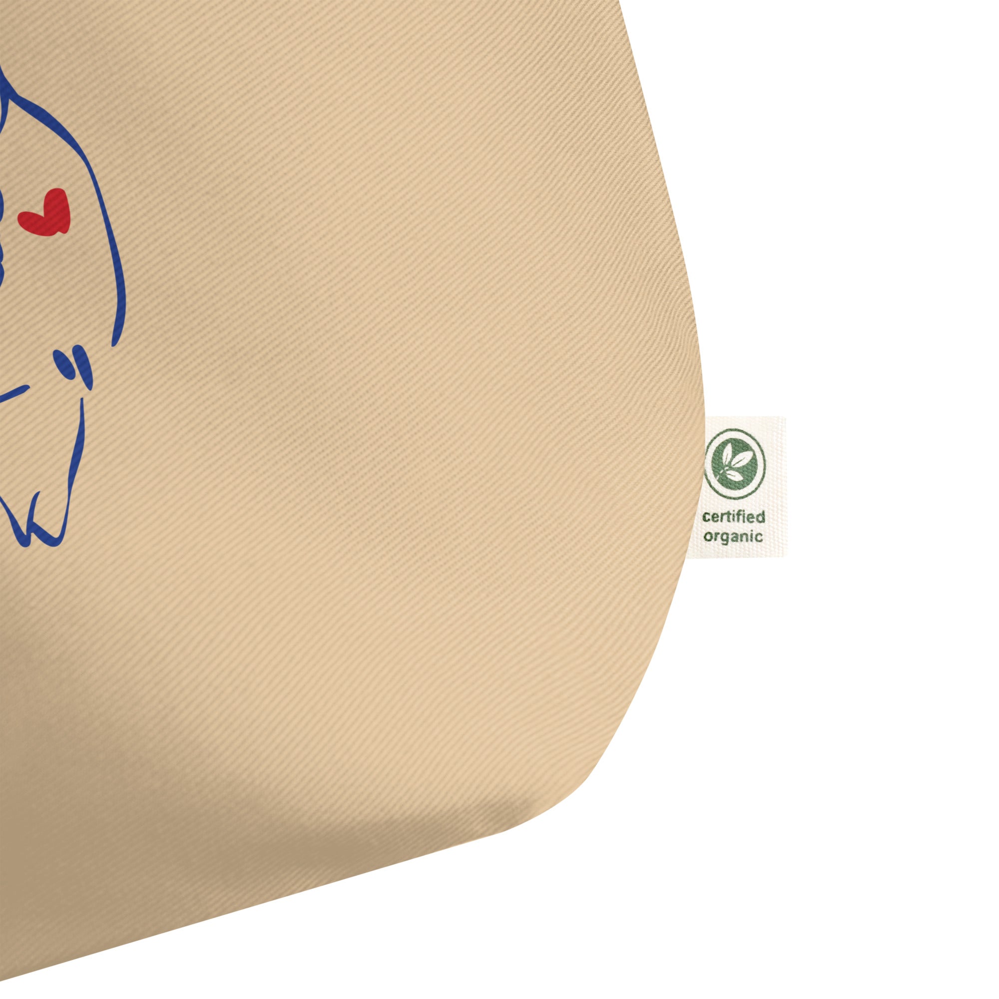 Love Birds Large Organic Eco Tote - Red/Blue/Yellow 100% certified organic cotton Denim Large Baby Tote Bag100% Cotton Eco Denim Tote BagCotton Blue Jean Eco Tote - PUBLIQTEE