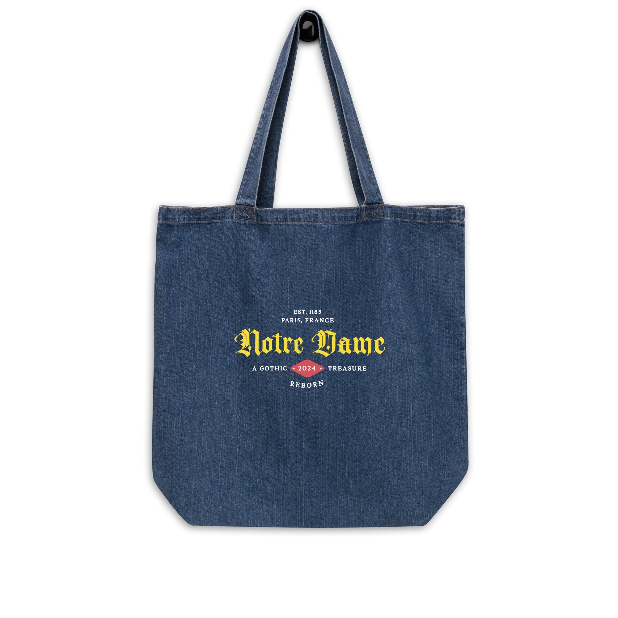 Notre Dame Classic Organic Cotton Eco Denim Tote 100% certified organic cotton Denim Large Baby Tote Bag100% Cotton Eco Denim Tote BagCotton Blue Jean Eco Tote - PUBLIQTEE
