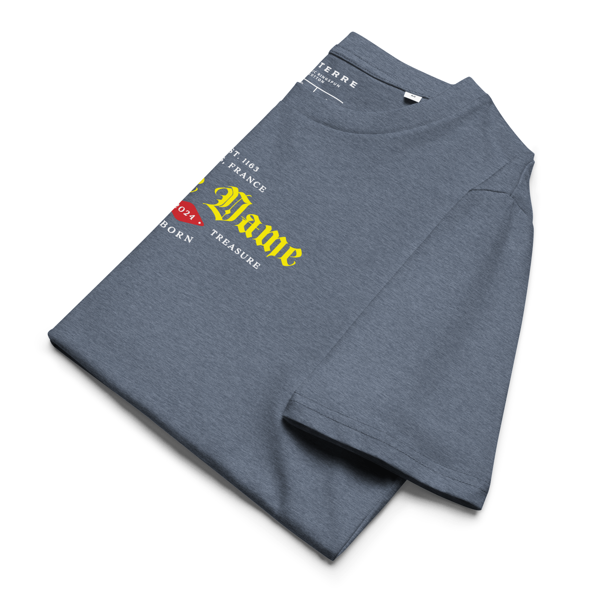 Notre Dame Classic Organic Cotton Eco T-shirt - Dark Heather Blue - PUBLIQTEE