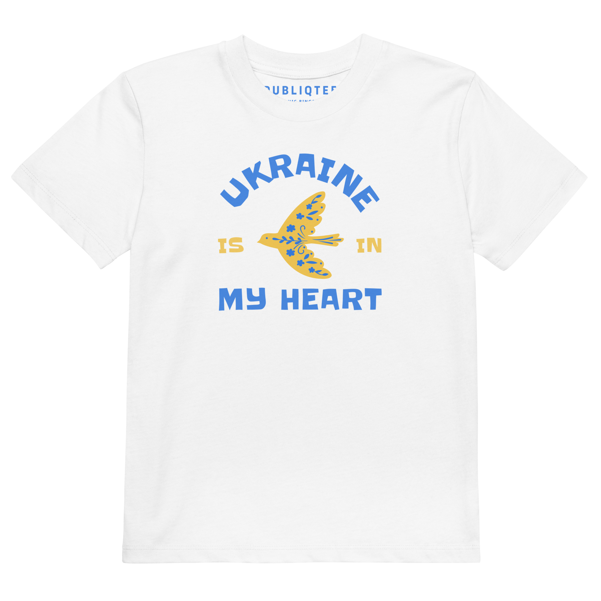 Ukraine Heart Kid/Youth Eco Tee BoysBoys Eco T-shirtsBoys Eco - friendly organic cotton T-shirts - PUBLIQTEE