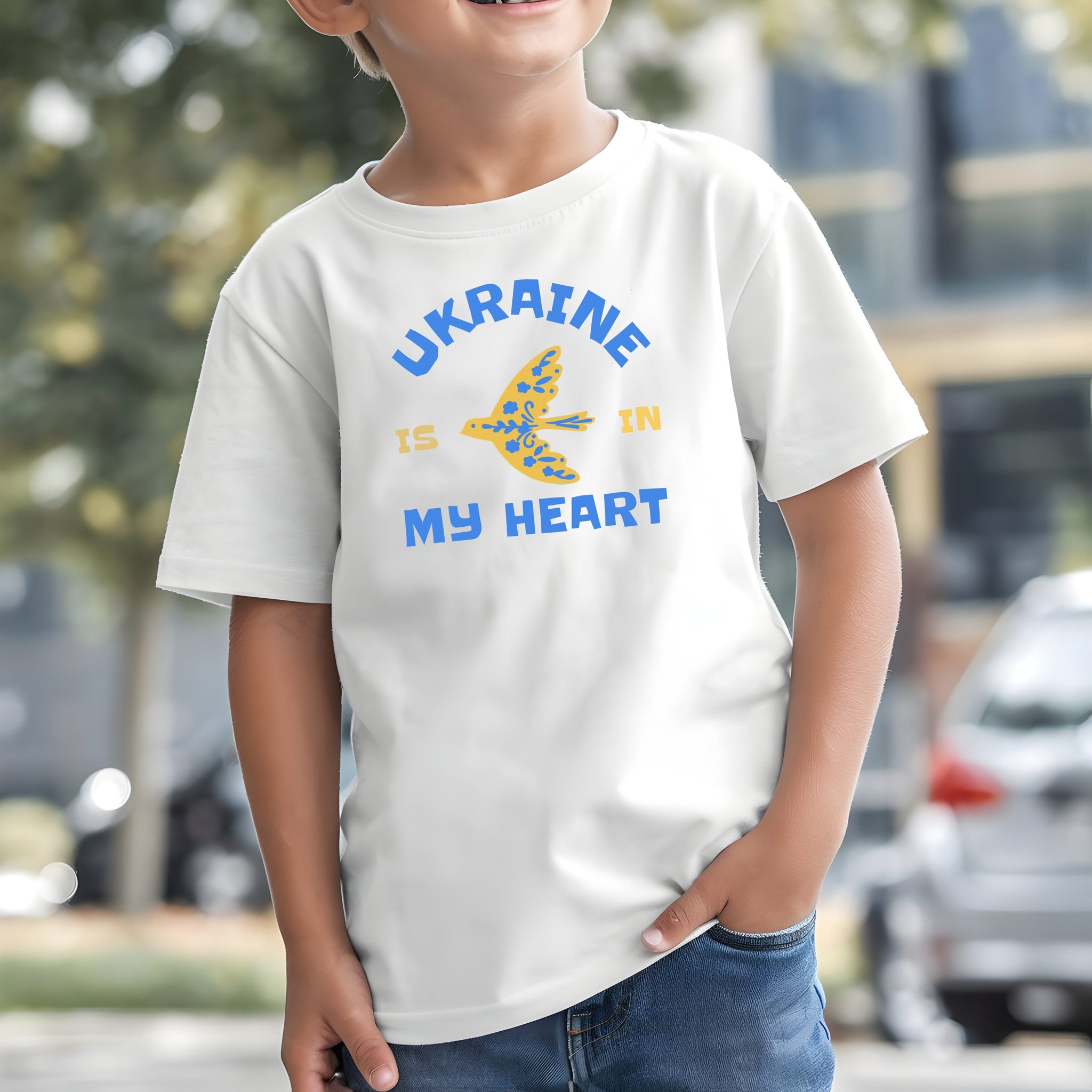 Ukraine Heart Kid/Youth Eco Tee BoysBoys Eco T-shirtsBoys Eco - friendly organic cotton T-shirts - PUBLIQTEE