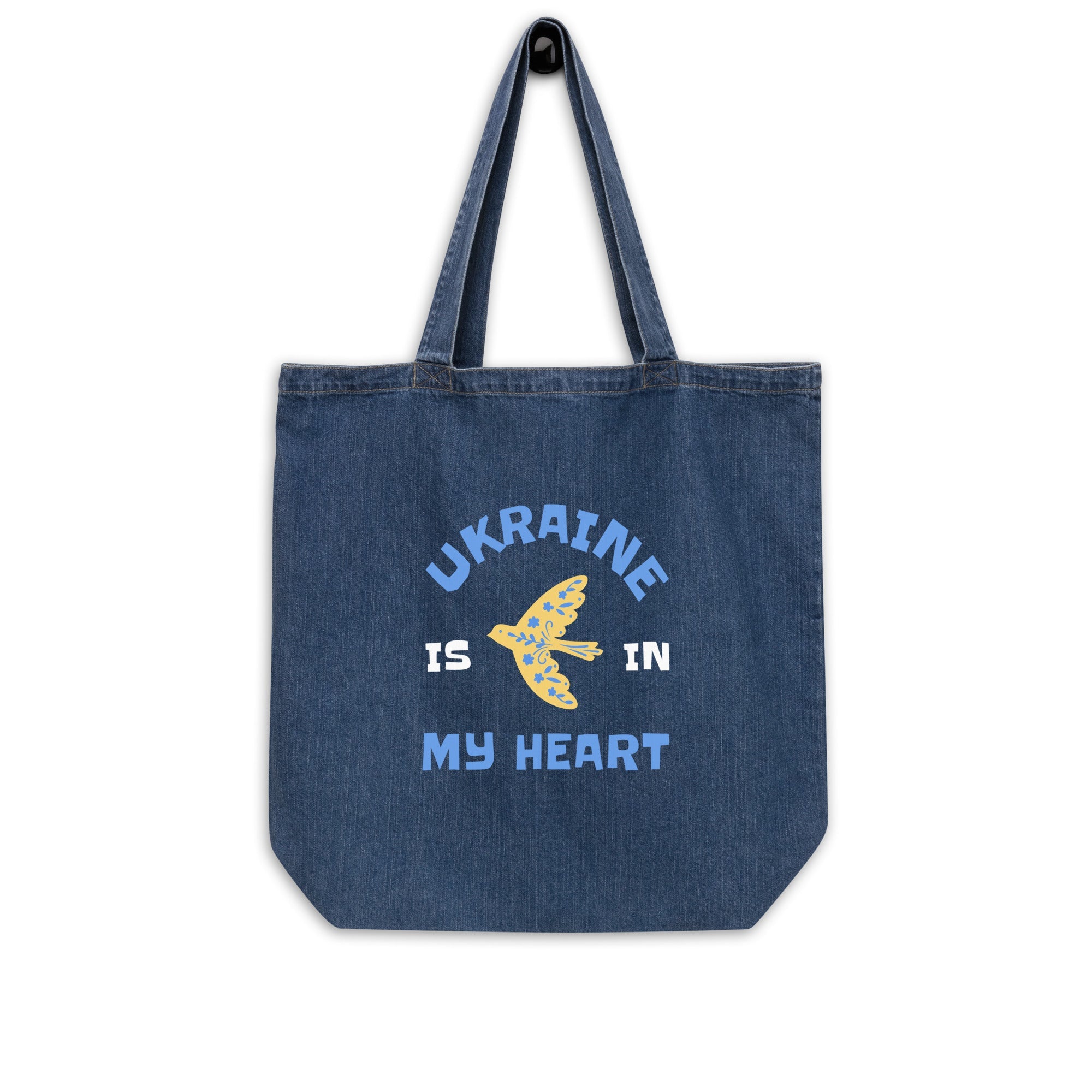 Ukraine Heart Organic Cotton Blue Jean Eco Tote 100% certified organic cotton Denim Large Baby Tote Bag100% Cotton Eco Denim Tote BagCotton Blue Jean Eco Tote - PUBLIQTEE