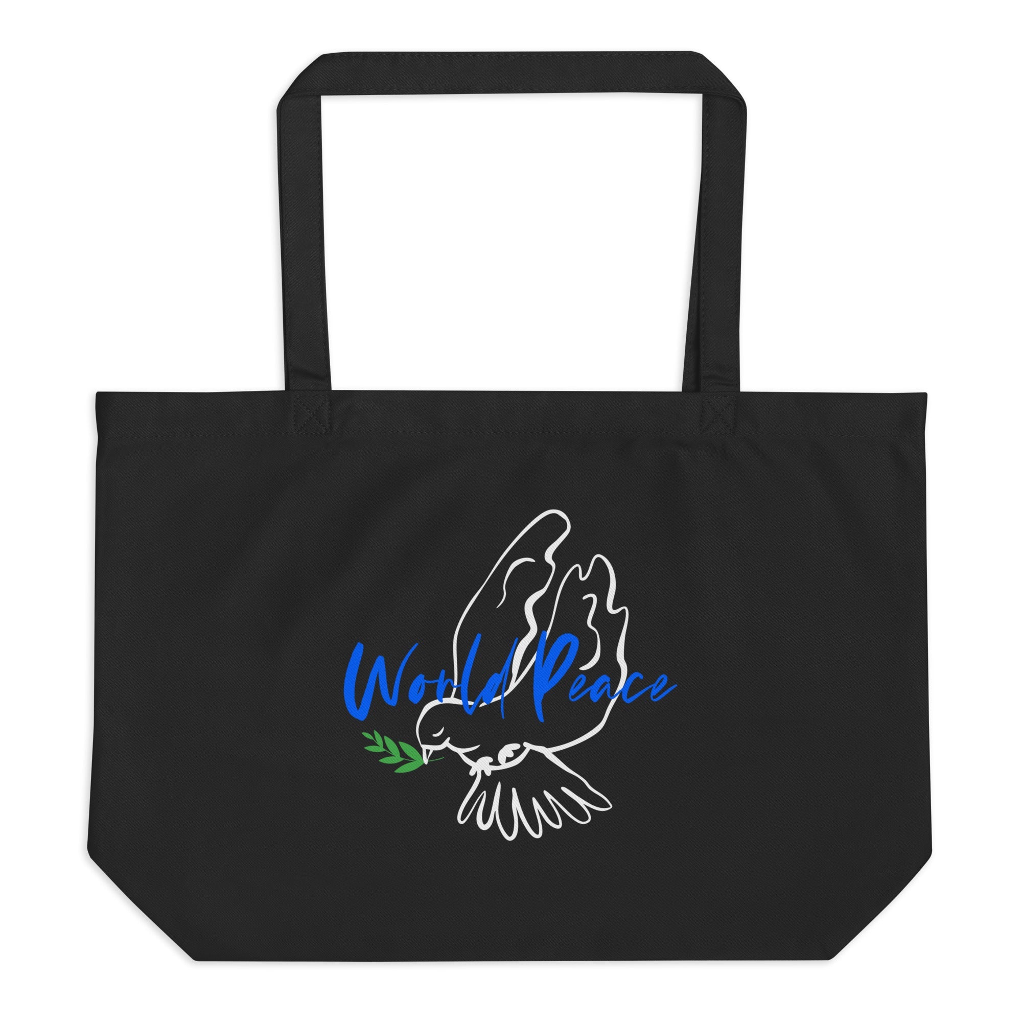 World Peace Large Organic Eco Tote 100% certified organic cotton 3/1 twill Baby Girl Tote Bag100% certified organic cotton 3/1 twill Eco Tote Bag100% certified organic cotton 3/1 twill Large Baby Tote Bag - PUBLIQTEE